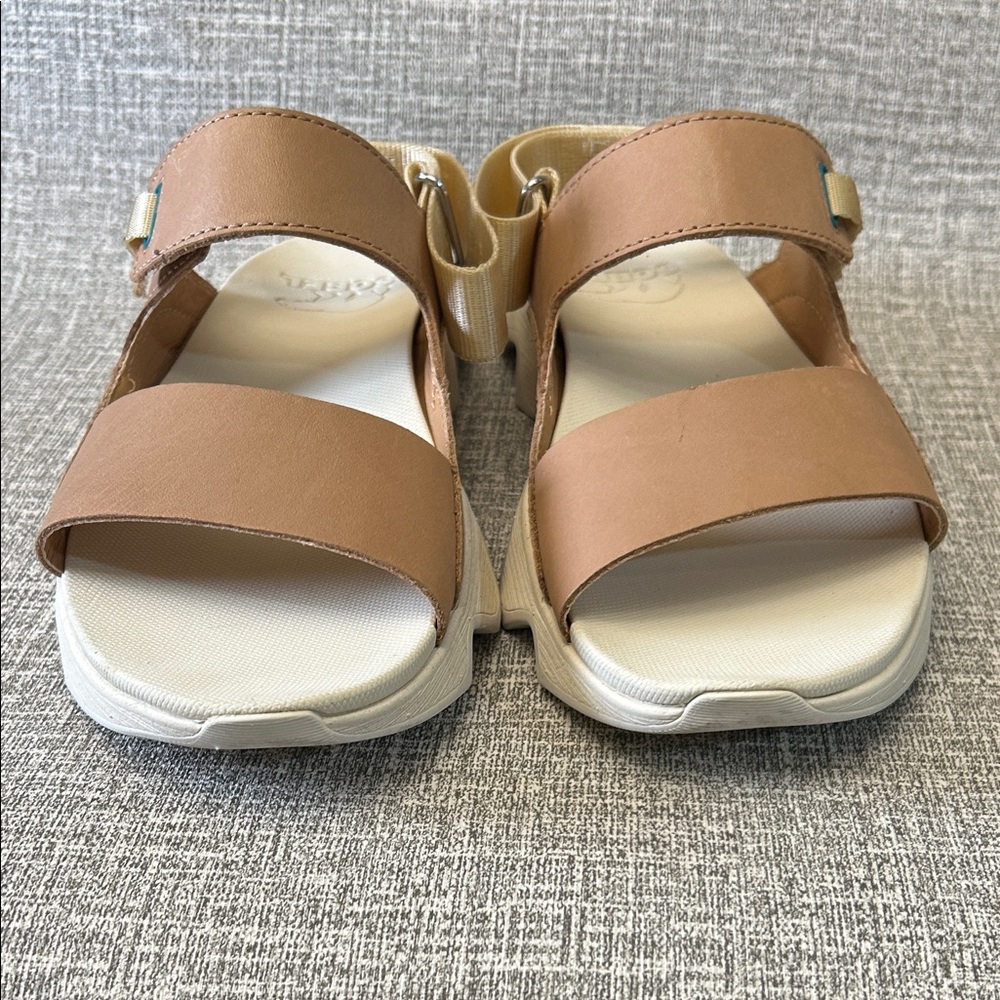 Sorel Women's Tan Leather Sport Sandals with White Sole - Picture 8 of 15